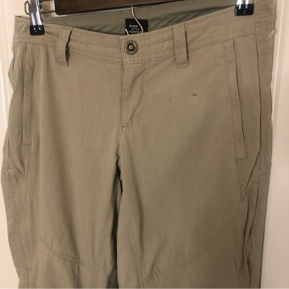 KUHL Spire Tan Roll Up Convertible Pants - wear as Capris or Long Pants Sz: 4 - Picture 6 of 15